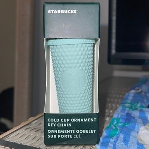 Starbucks 2021 Matte Mint Green Studded Tumbler Keychain Ornament